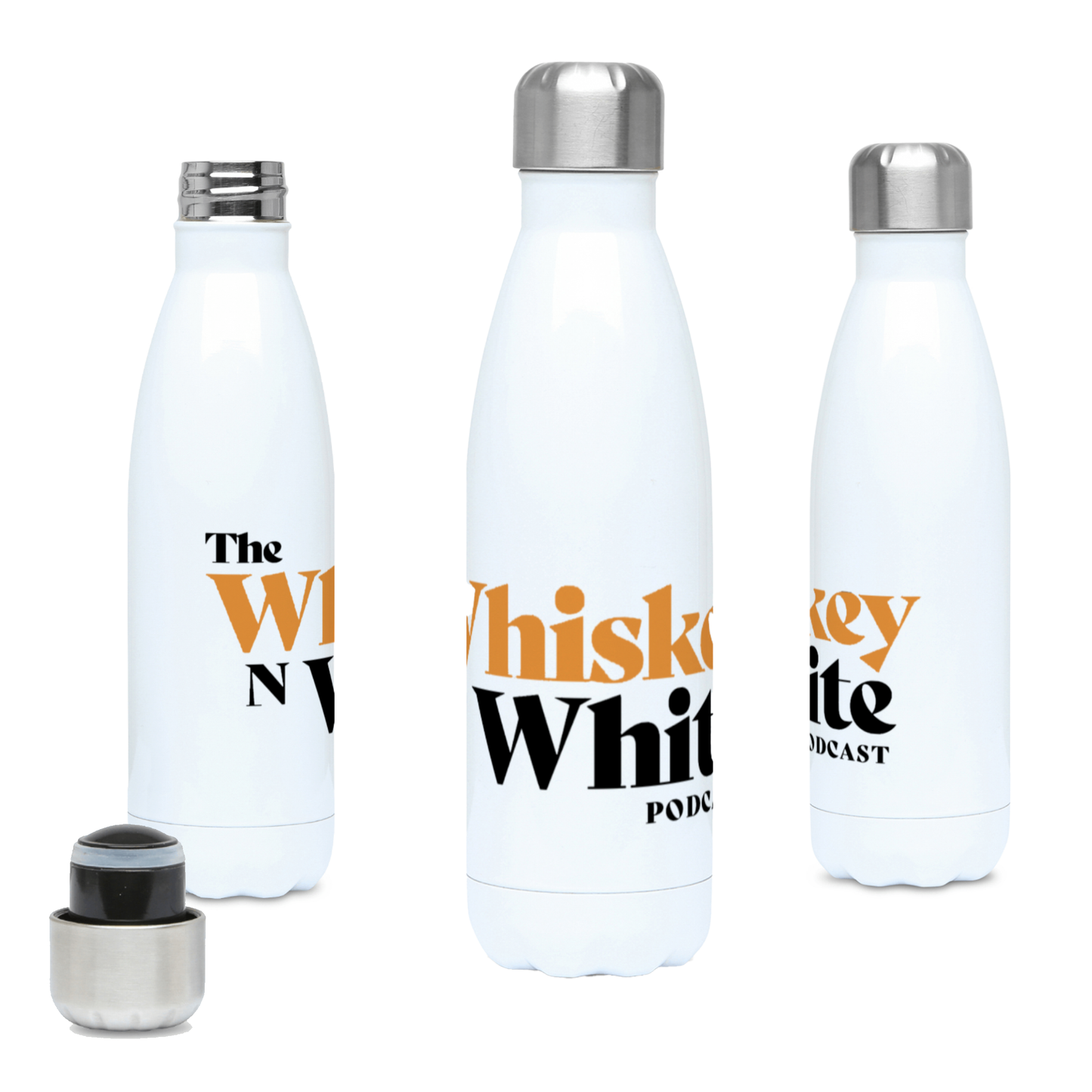 Whiskey n White Stainless Steel Water Bottle